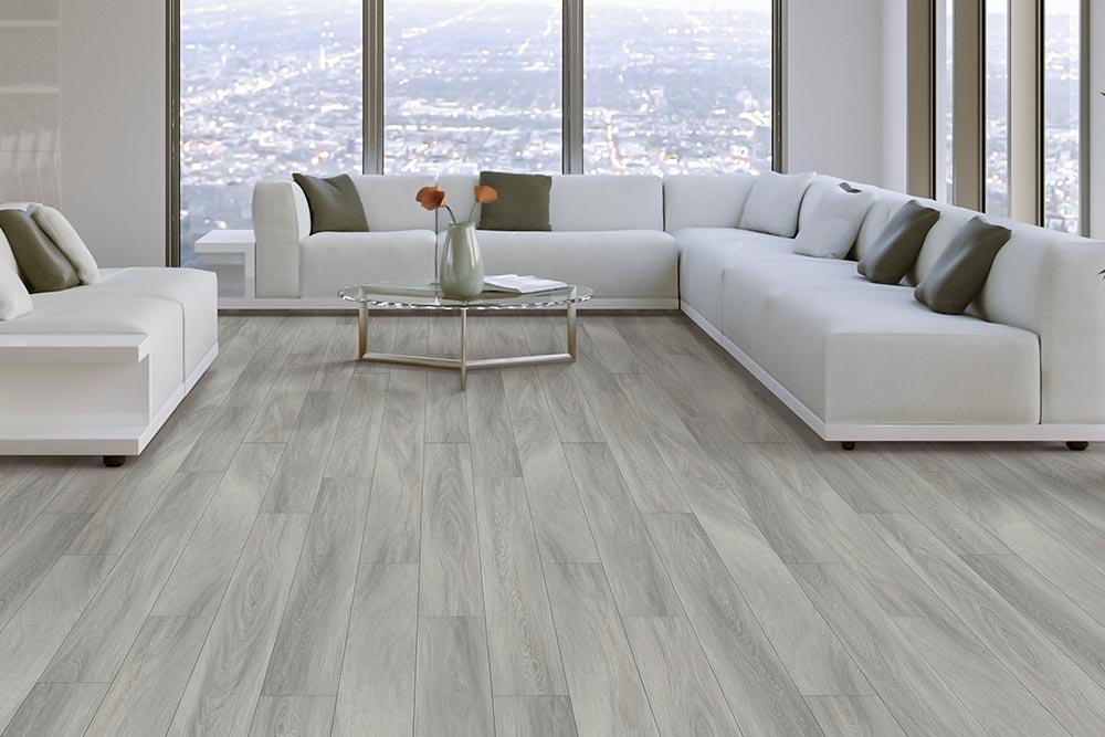 Living Room Gray Greige Luxury Vinyl Plank LVP -  CarpetsPlus COLORTILE of New York in Congers, NY